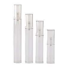 Round Clear Airless Bottle with Screw-On Clear Pump – Ideal for Serums, Lotions, and Skincare Products