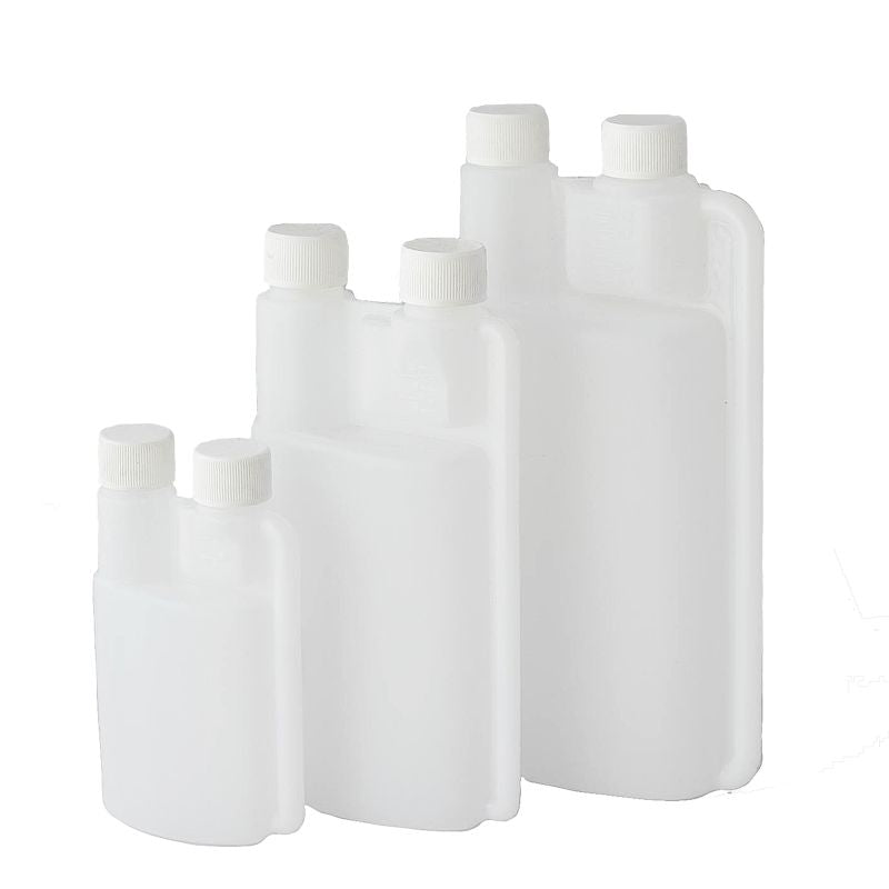 Twin Neck Child-Resistant Plastic Dosing Bottle – Dual CRC Cap Precision Measuring