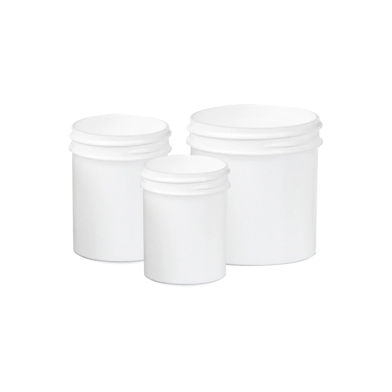 Durable Wide Mouth Plastic Jar with Screw Top Lid – Natural/White