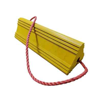 Yellow SBR Rubber Wheel Chock - 175mm x 160mm x 500mm