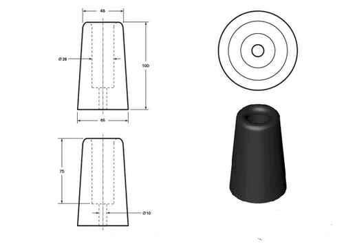 Conical HGV Bumper - 65 x 48 x 100mm
