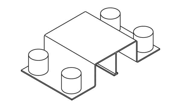 Central Steel Bridge Ramp - 370mm x 400mm x 190mm