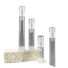 Round Clear Airless Bottle with Screw-On Clear Pump – Ideal for Serums, Lotions, and Skincare Products