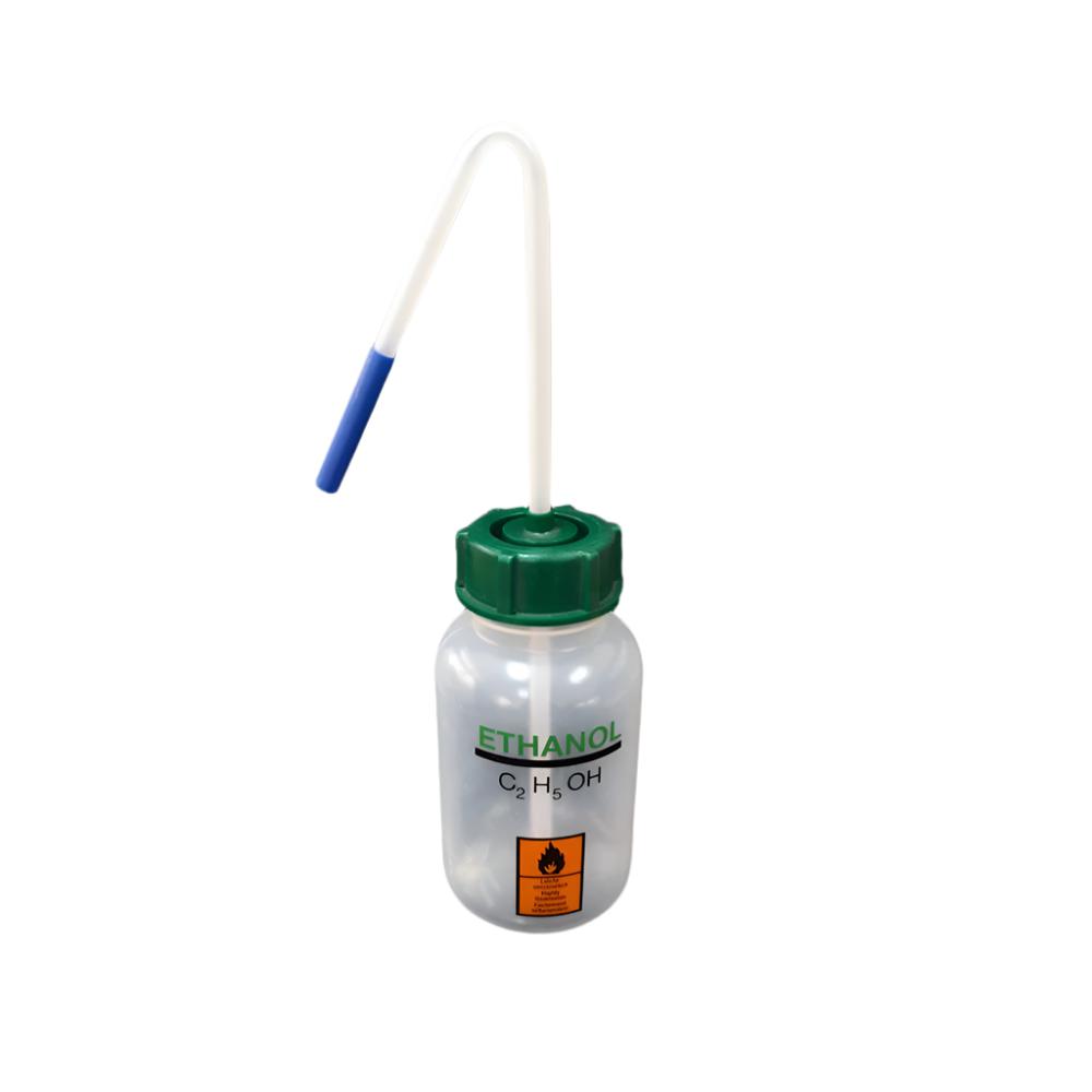 Series 303 Wide Neck Plastic Wash Bottle - Printed 'Ethanol', Chemical Dispensing