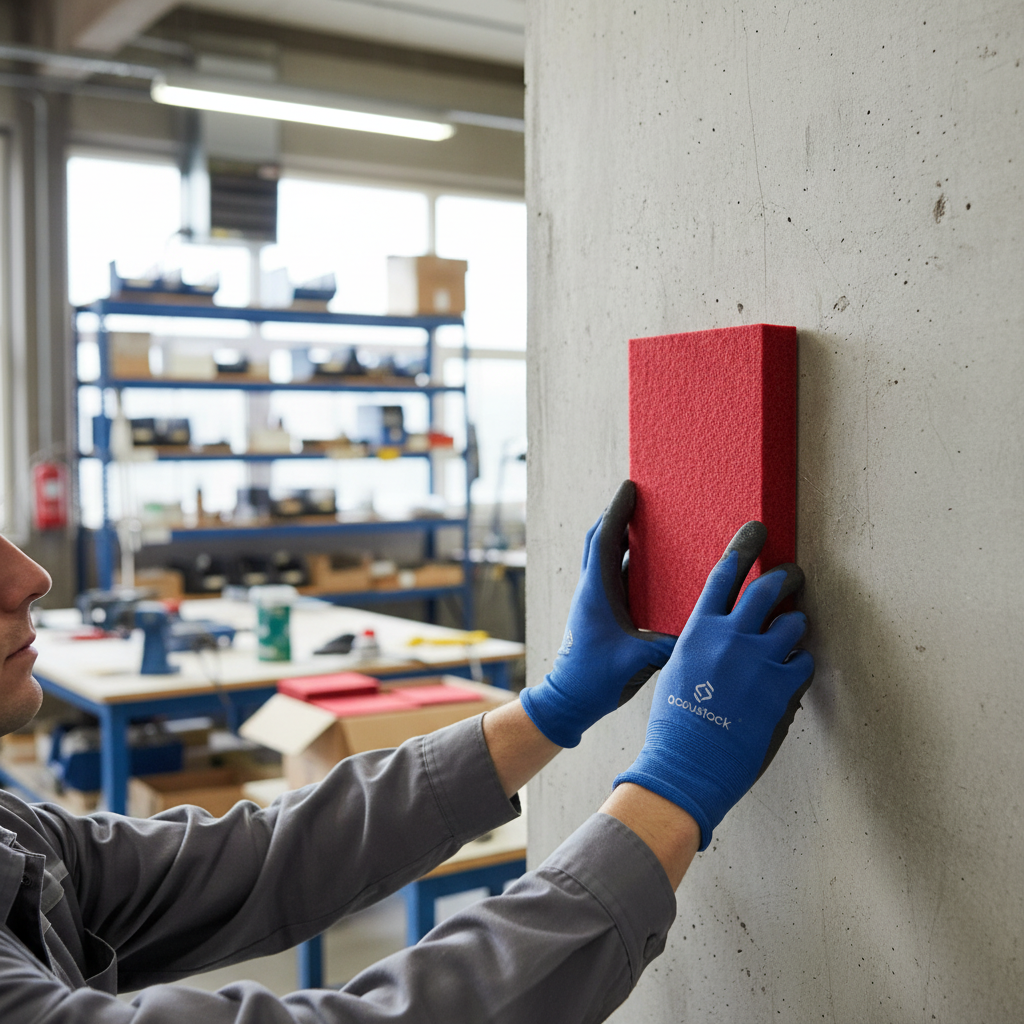 Premium PET Felt Acoustic Panel in Poppy Red - Eco-Friendly Sound Absorption Solution for Offices and Studios