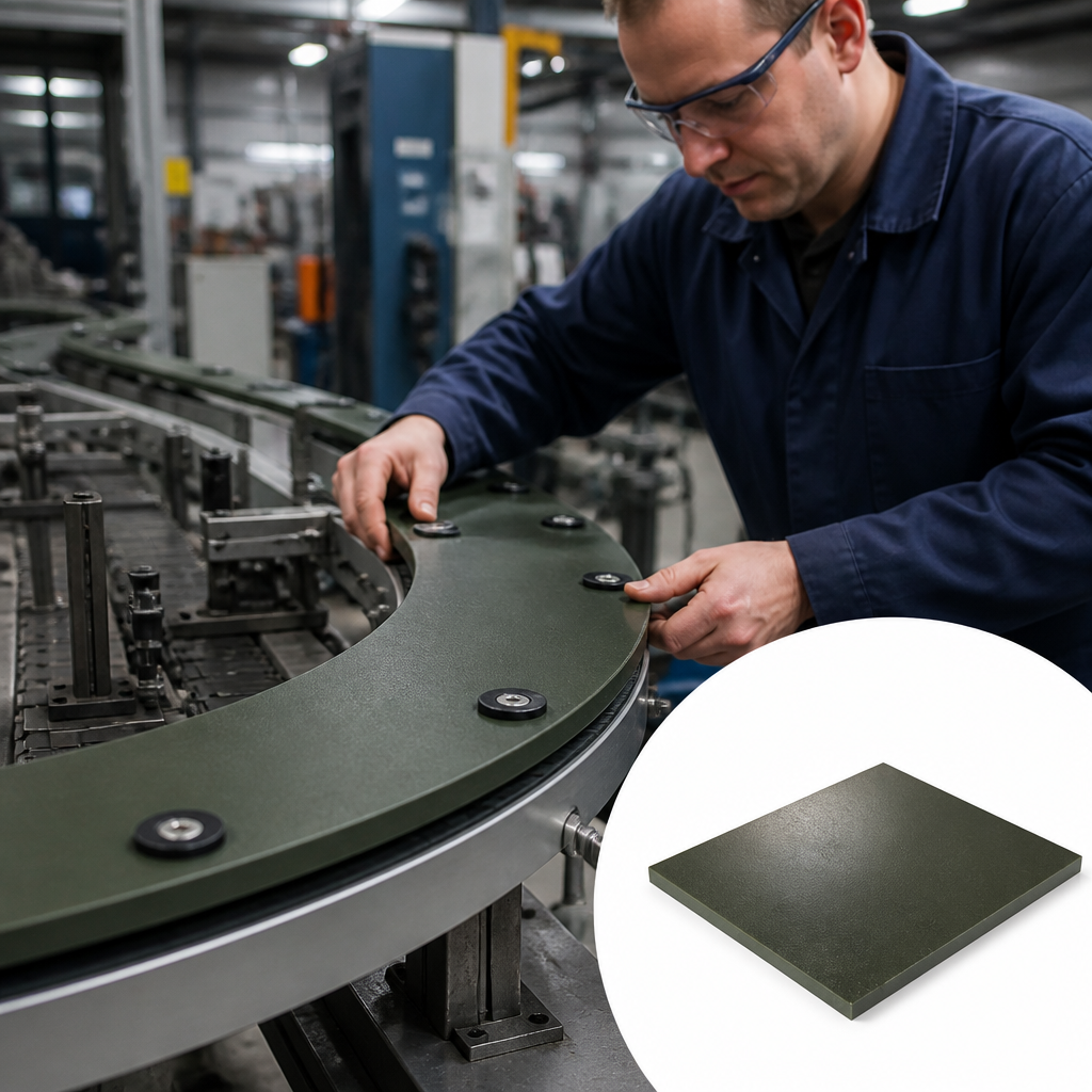 Cast Polyamide 6 Oil-Filled Sheet Green for Industrial Applications 10mm to 30mm thick