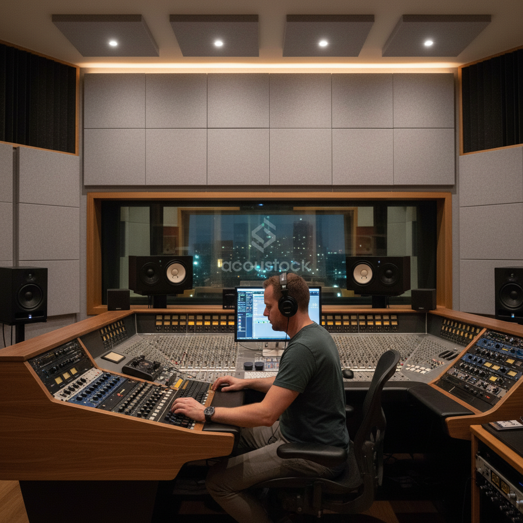 Premium PET Felt Acoustic Panel in Dove Grey - High-Performance Sound Absorption for Offices and Studios