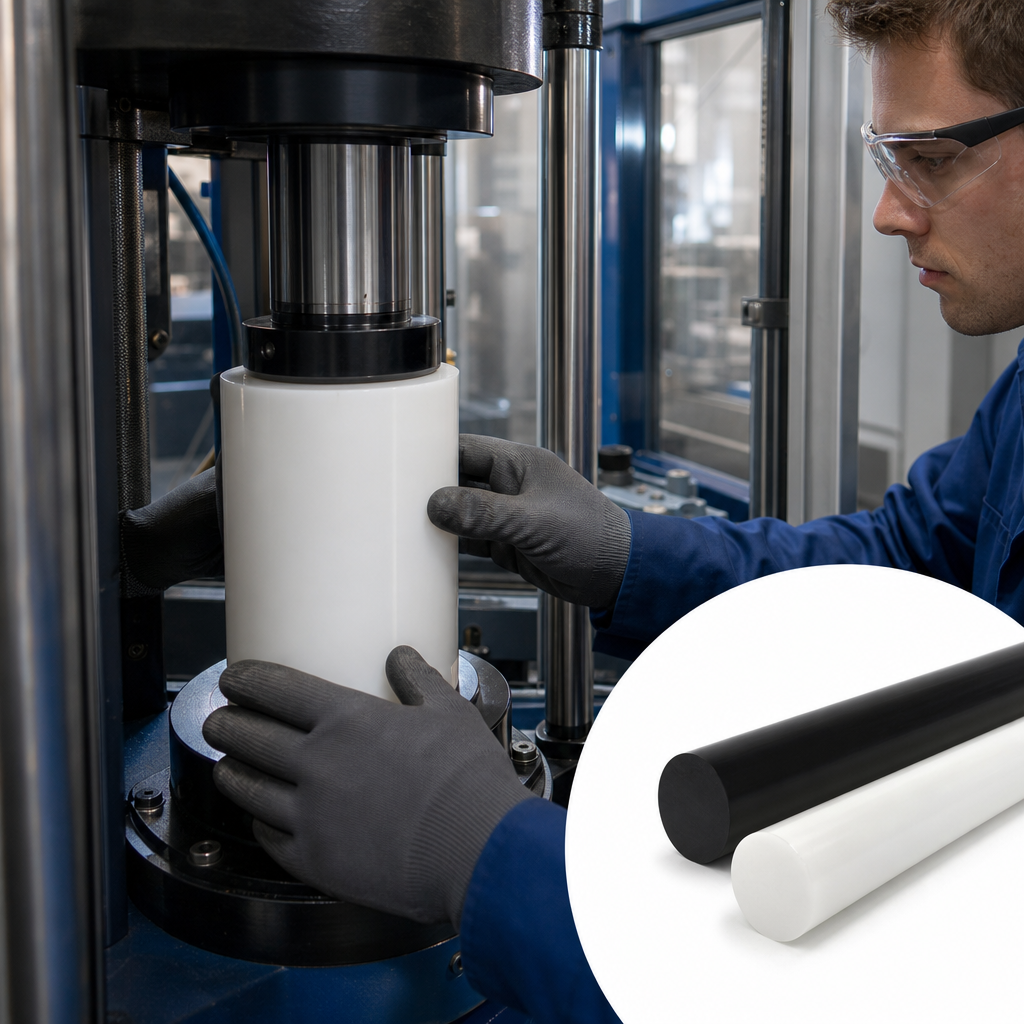 High Density Polyethylene Natural (milky-white) / Black Rod 200mm to 350mm dia for Insulators & sheets