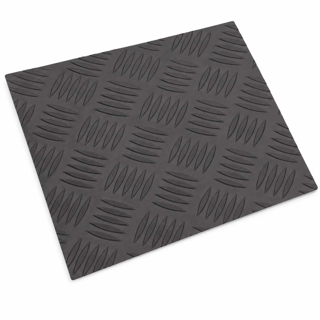 Rubber Matting – Chequer Plate 3mm Thick x 1500mm Wide