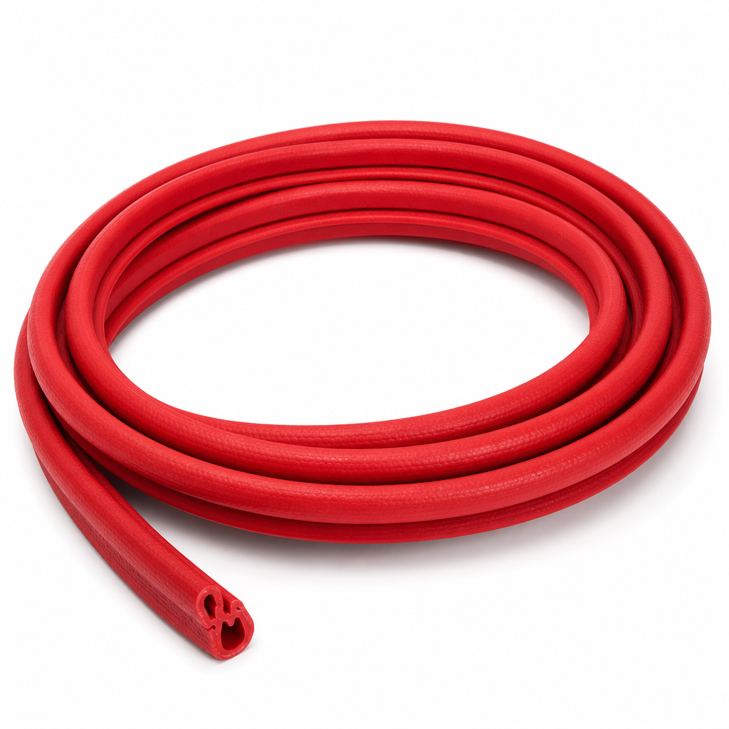 Self Grip Edging Strip – 50m Length, Red PVC with Metal Insert