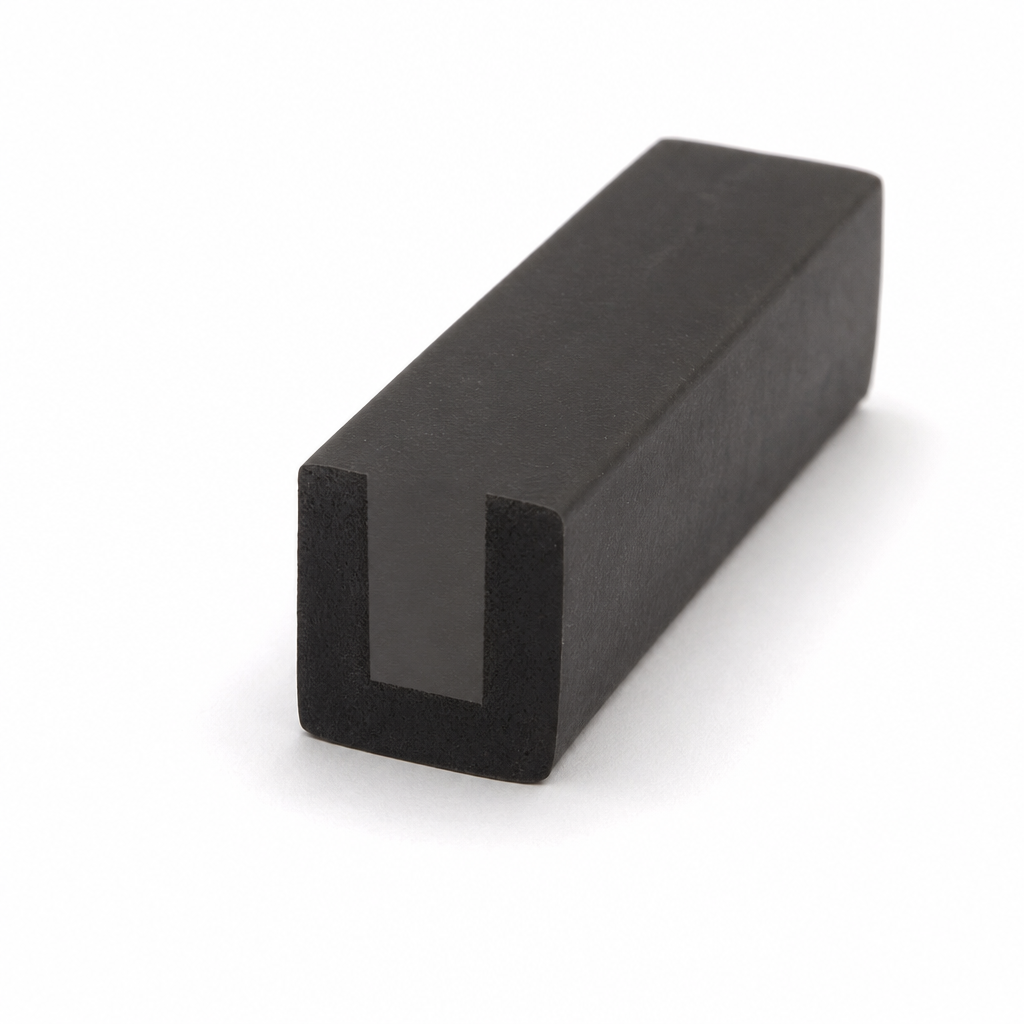 U Channel – 6.3mm x 11mm Neoprene (Black)