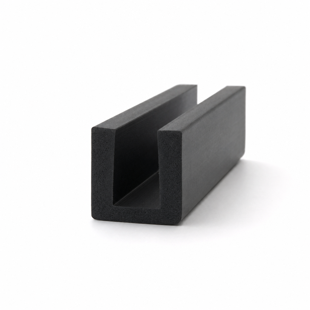 U Channel – 3mm x 8mm Inside (Black EPDM)