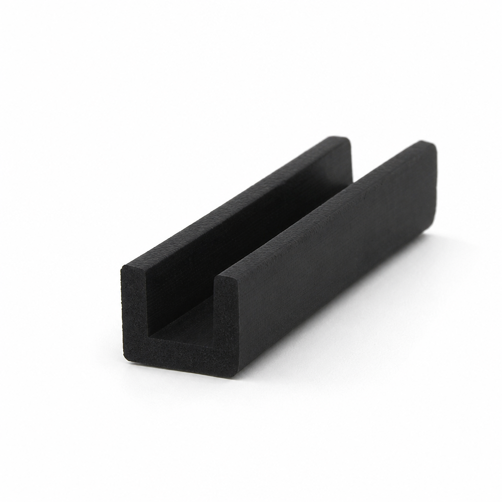 U Channel – 6.3mm x 17.4mm Black EPDM Edge Trim