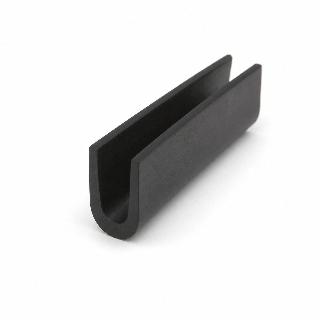 U Channel – 1.6mm x 10.5mm Black Neoprene Profile