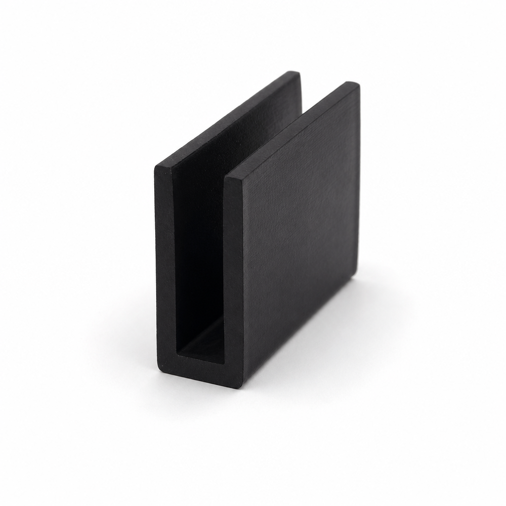 U Channel – 27mm High x 15mm Wide (Black EPDM)