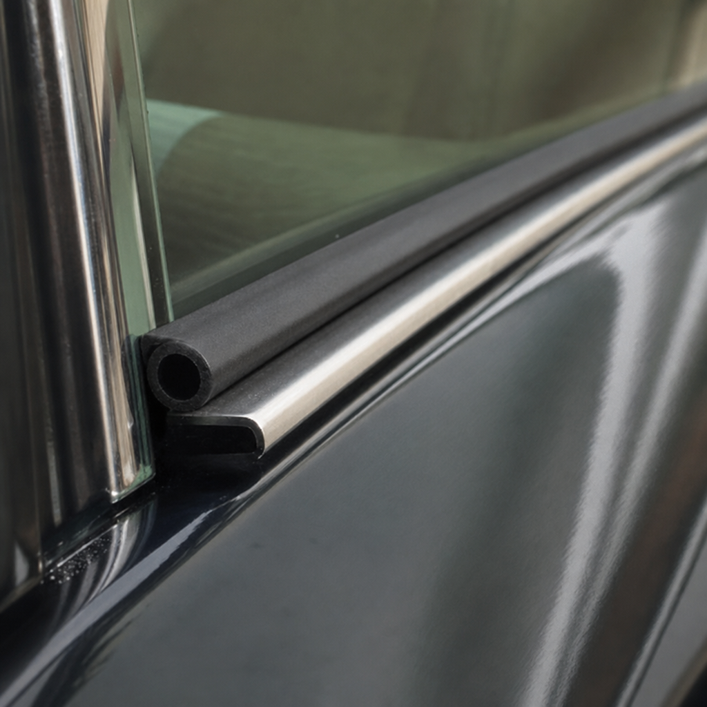 Plastic Wing Piping – 8mm Bead x 38mm Tail, Black PVC