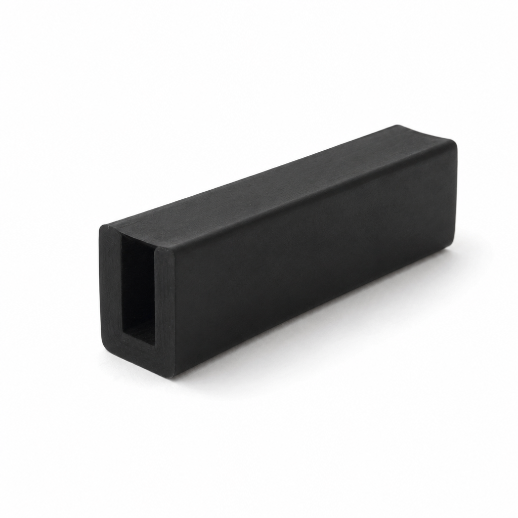 Black EPDM U Channel – 4.5mm Panel, 10mm High x 2.5mm Wall