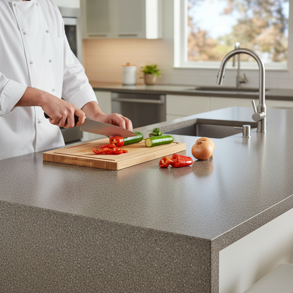 Premium Solid Surface Sheet in Silt Color - Durable, Hygienic, and Versatile Acrylic Material for Commercial and Residential Applications