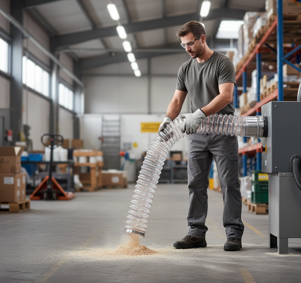 Premium Polyurethane Hose with Copper-Plated Steel Spiral for Dust and Abrasive Material Transport - High Flexibility and Excellent Abrasion Resistance