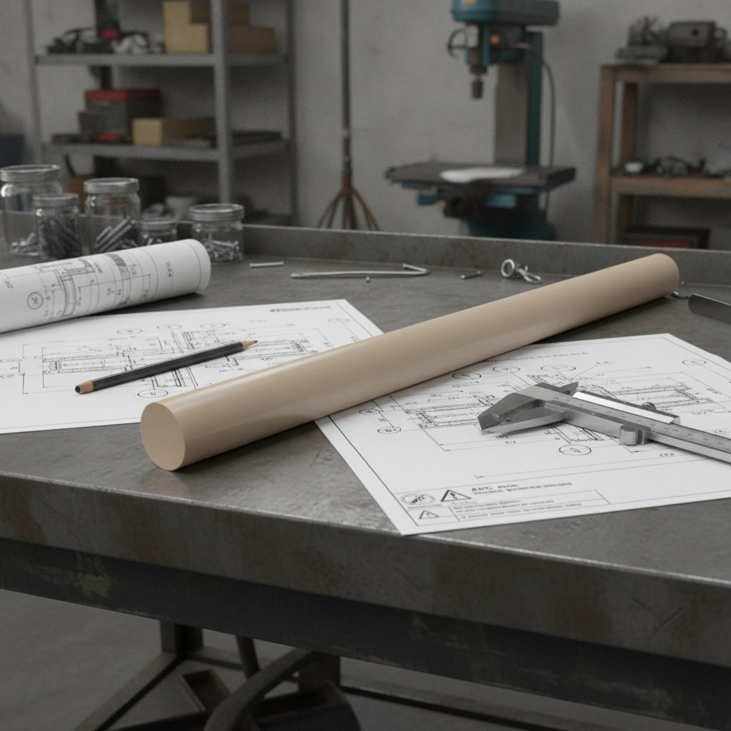 PEEK Rod 450g Grade - High-Performance Polyetheretherketone, Chemical & Heat Resistant, FDA Compliant, Wear-Resistant, for Aerospace, 5mm to 60mm Dia