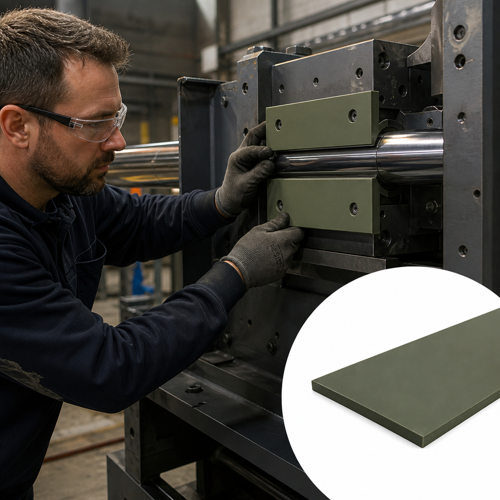 Nylon 6 Khaki-Green Sheet 12mm to 50mm thick for Bushes & bearings