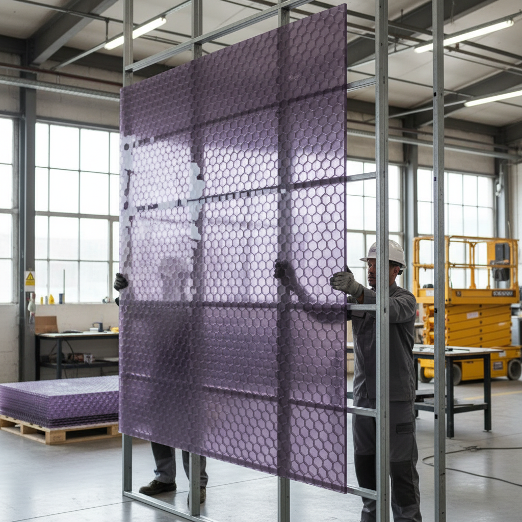 Premium Honeycomb Composite Acrylic Sheet in Lilac - Lightweight, Impact Resistant, and Versatile for Interior Applications