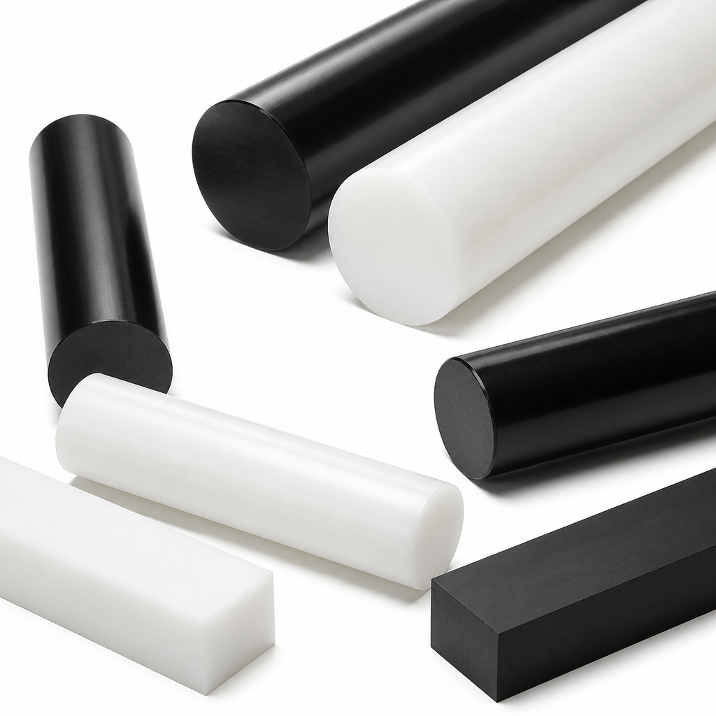 High Density Polyethylene Natural (milky-white) / Black Rod 100mm to 180mm dia for Containers & gears