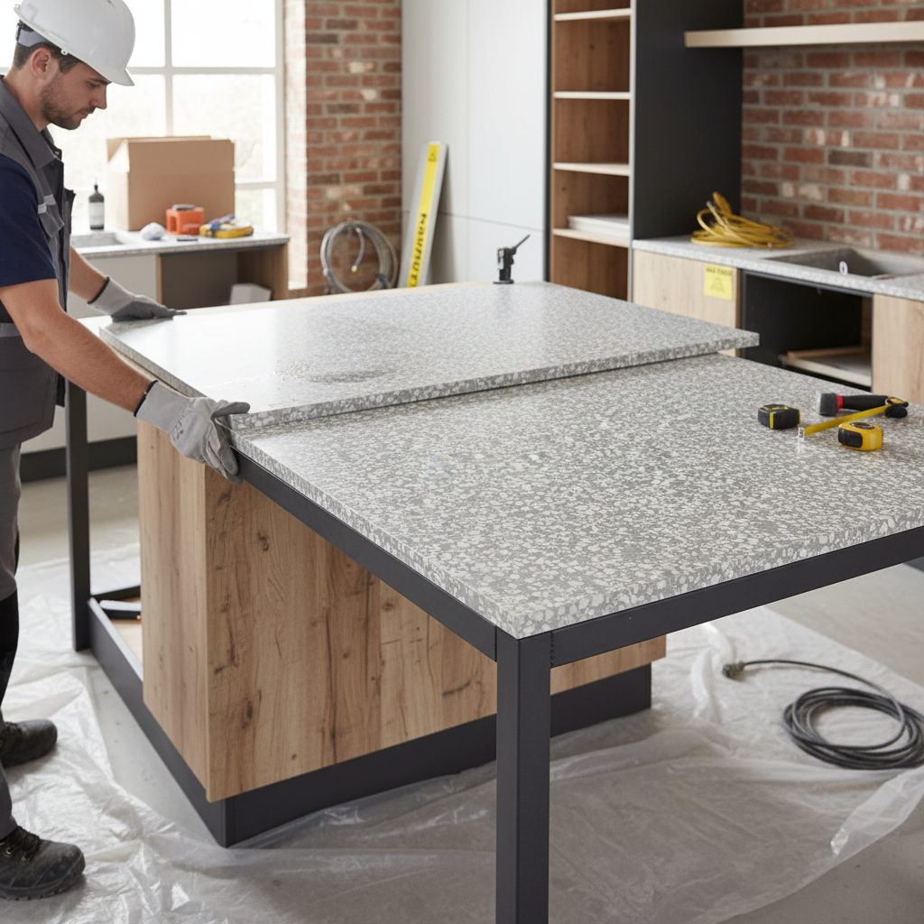 Premium Solid Surface Material - Pebble Terrazzo with Durable, Hygienic Properties for Interior and Exterior Applications