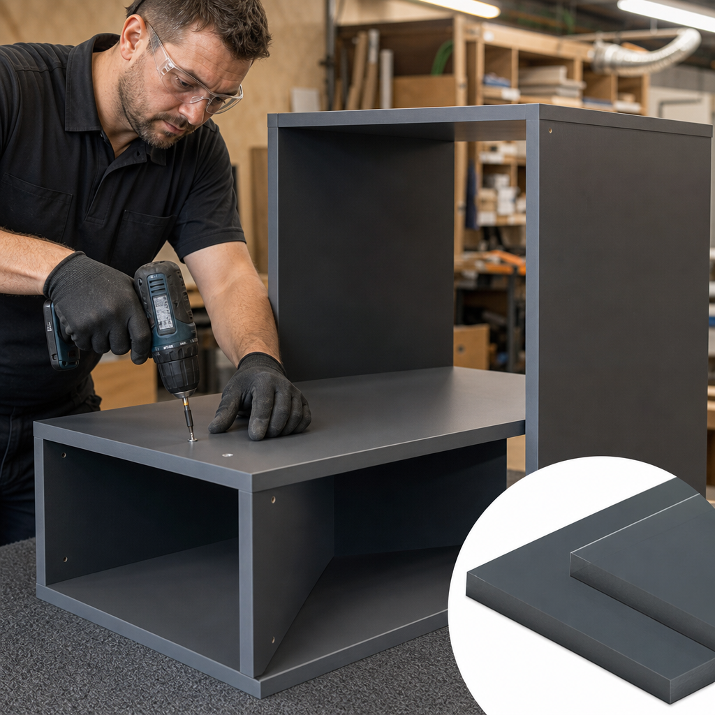 Unplasticised PolyVinylChloride Grey Sheet 12mm to 25mm thick for Cabinets & furniture components