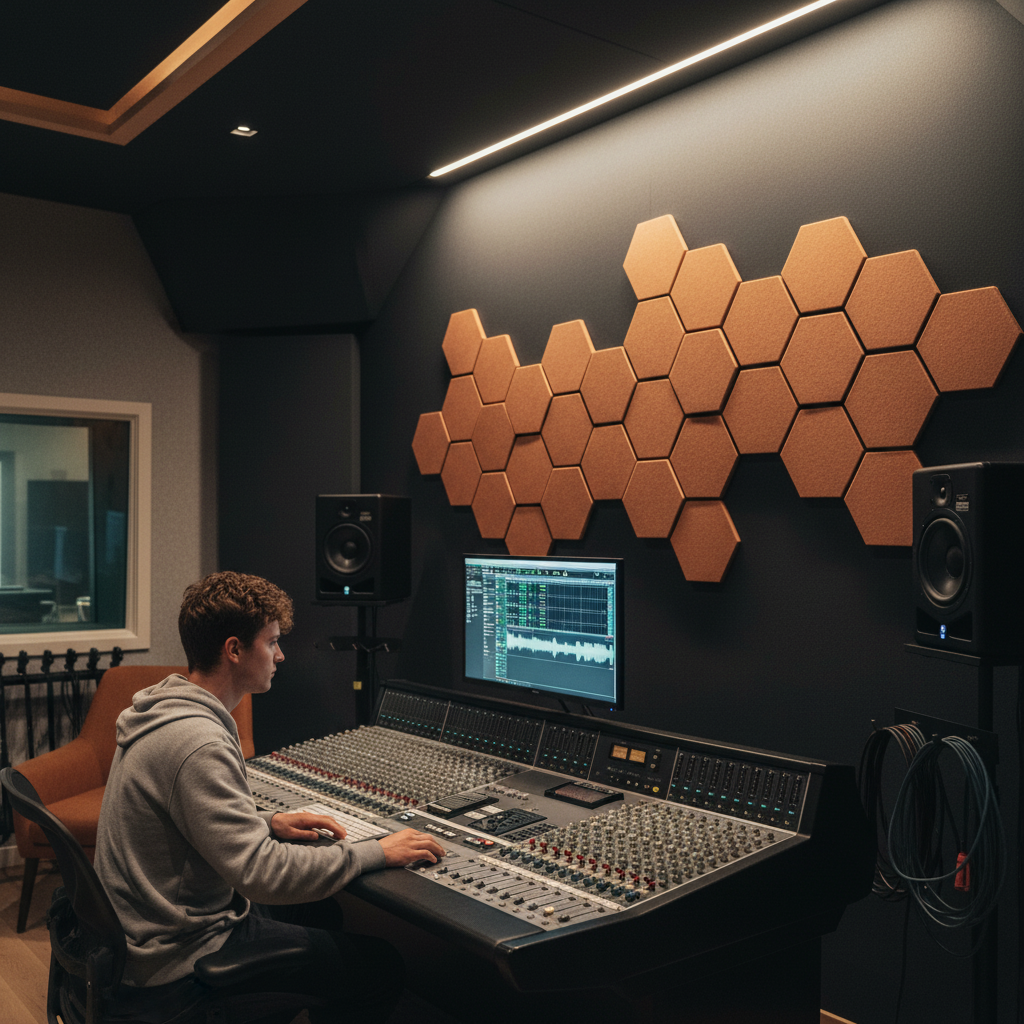 Premium 100% Recycled PET Felt Hexagon Acoustic Tile 9mm - Pack of 30 for Superior Sound Absorption and Elegant Design