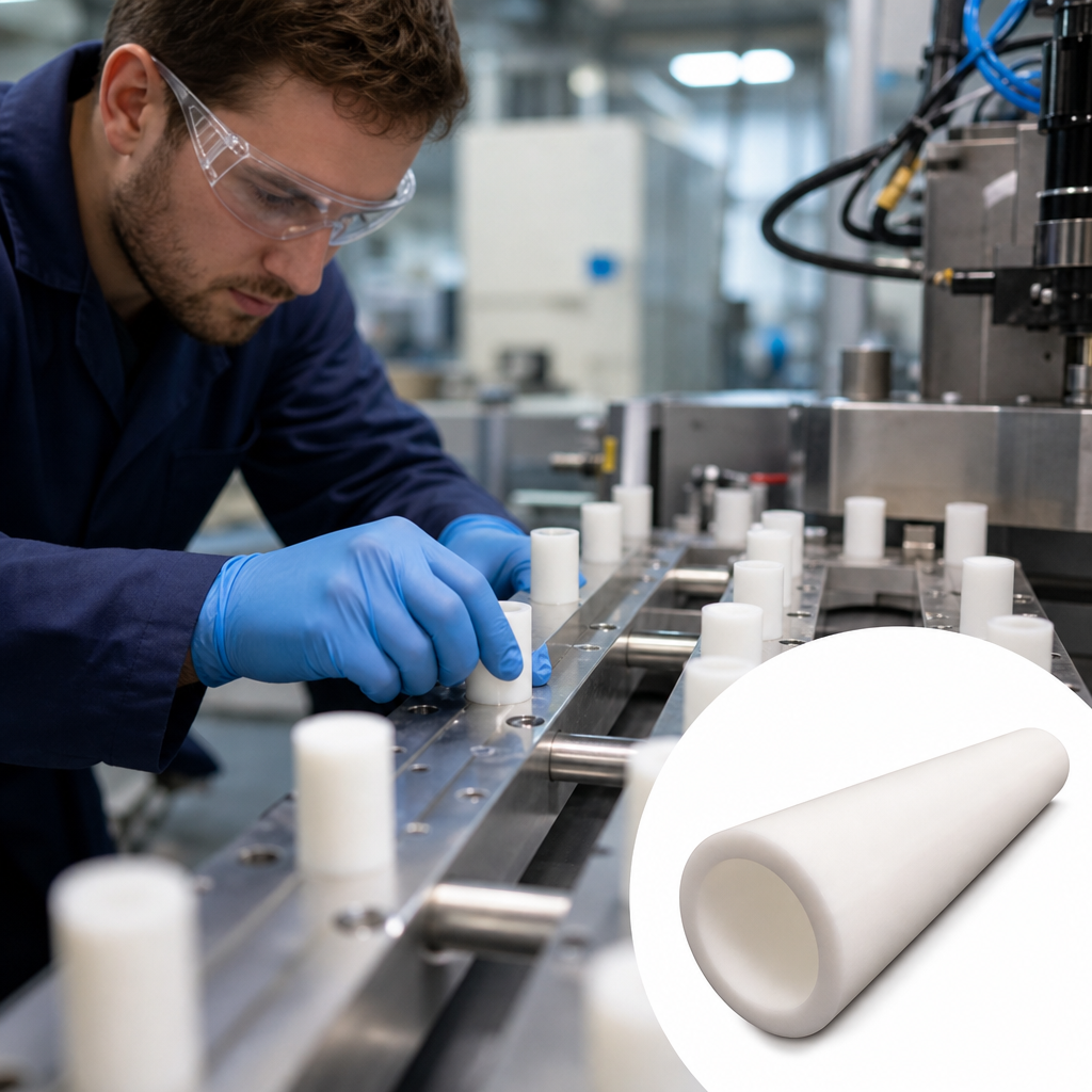 Virgin PTFE White Tube 10mm to 45mm dia for Food processing & insulation