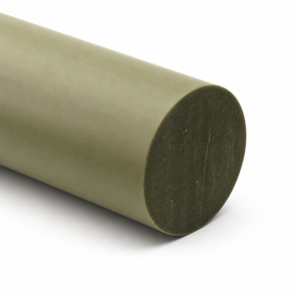 Oil Filled Nylon Khaki-Green Rod 200mm to 250mm dia for Gears & bearings