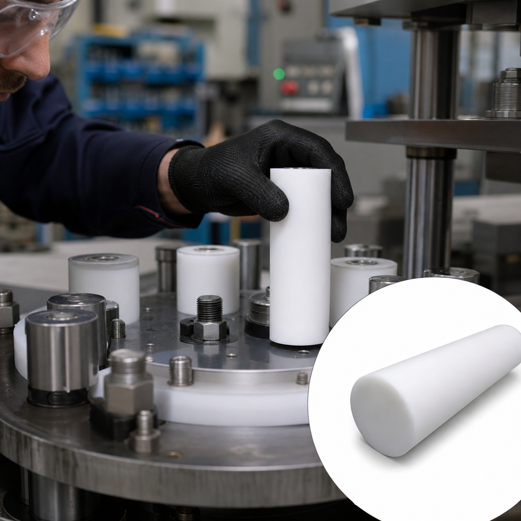 PTFE White Rod 130mm to 200mm dia for Insulators & bearings