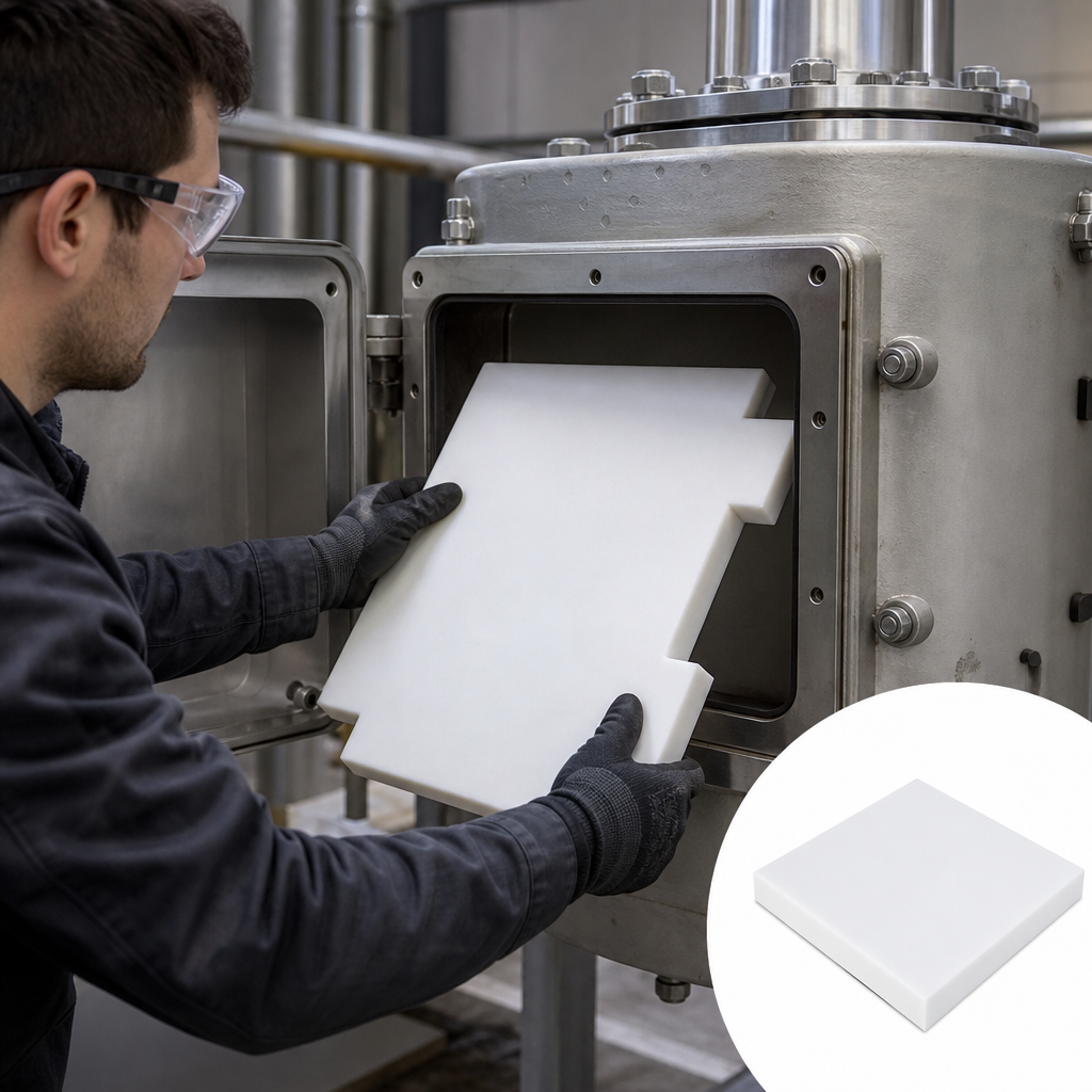 PTFE Natural Sheet for High-Temperature Applications 40mm to 50mm thick