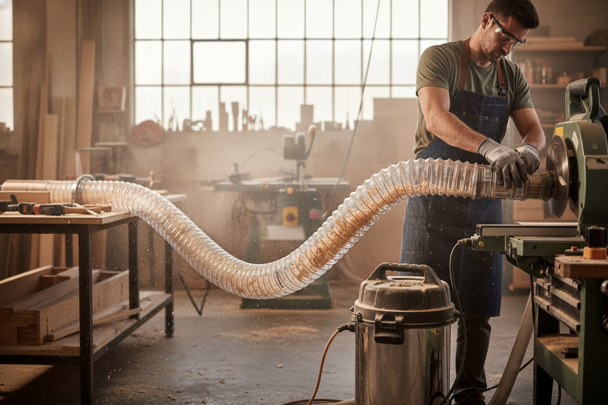 Premium Heavy Duty Polyurethane Hose for Dust and Chip Transport - Flexible, Abrasion Resistant, 6m and 10m Lengths