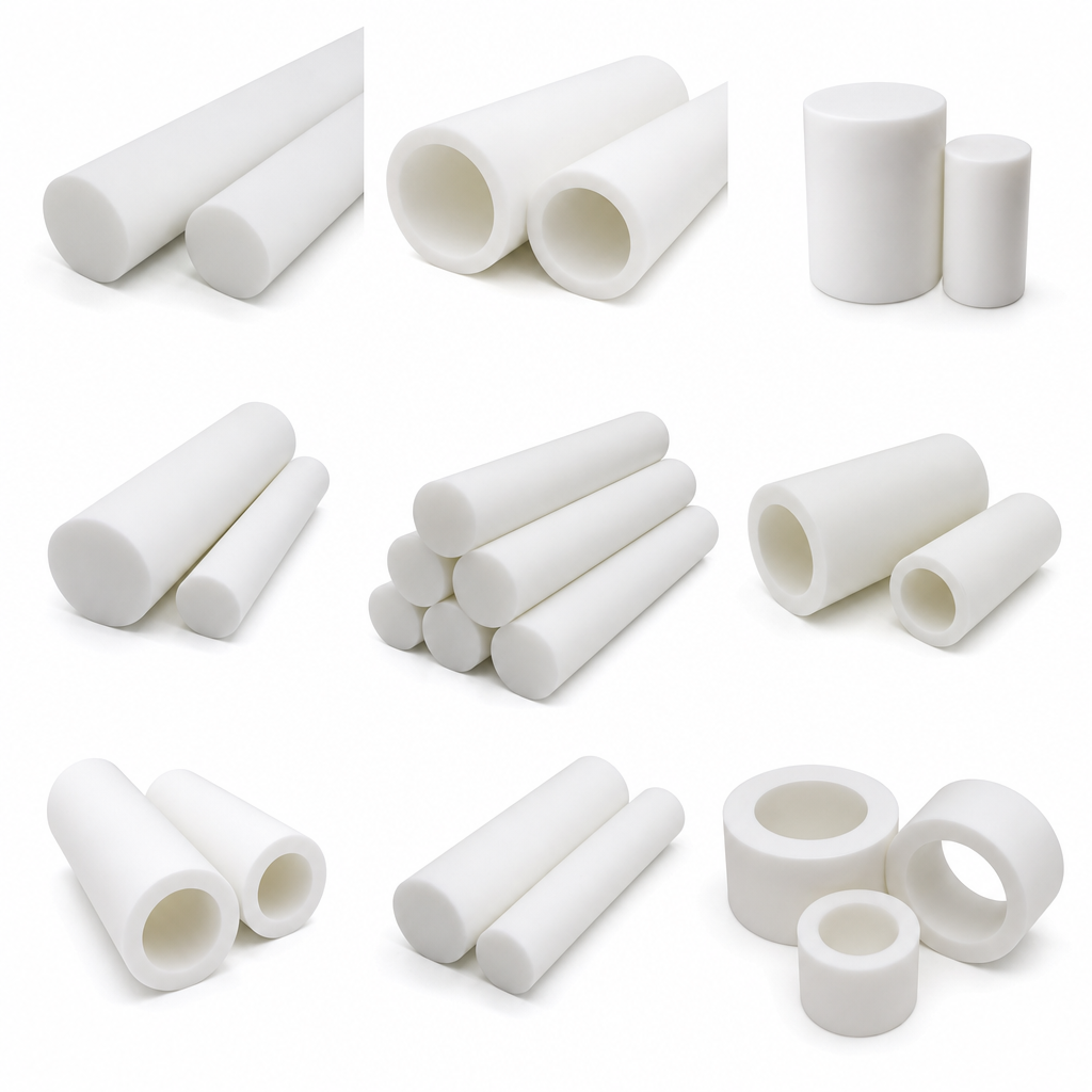 PTFE White Rod 30mm to 120mm dia for Wear pads & sleeves