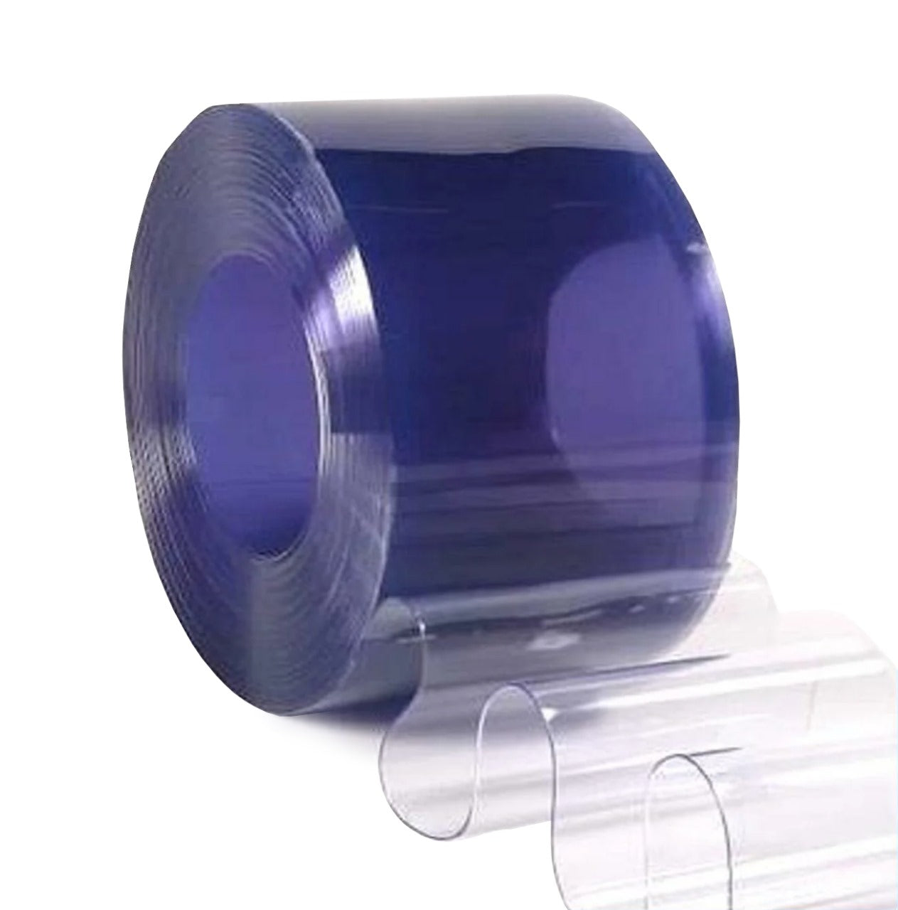 Dark Slate Blue Heavy-Duty Clear PVC Strip Roll – 50m Bulk Roll for Industrial Strip Curtains, Cold Rooms & Dust Control