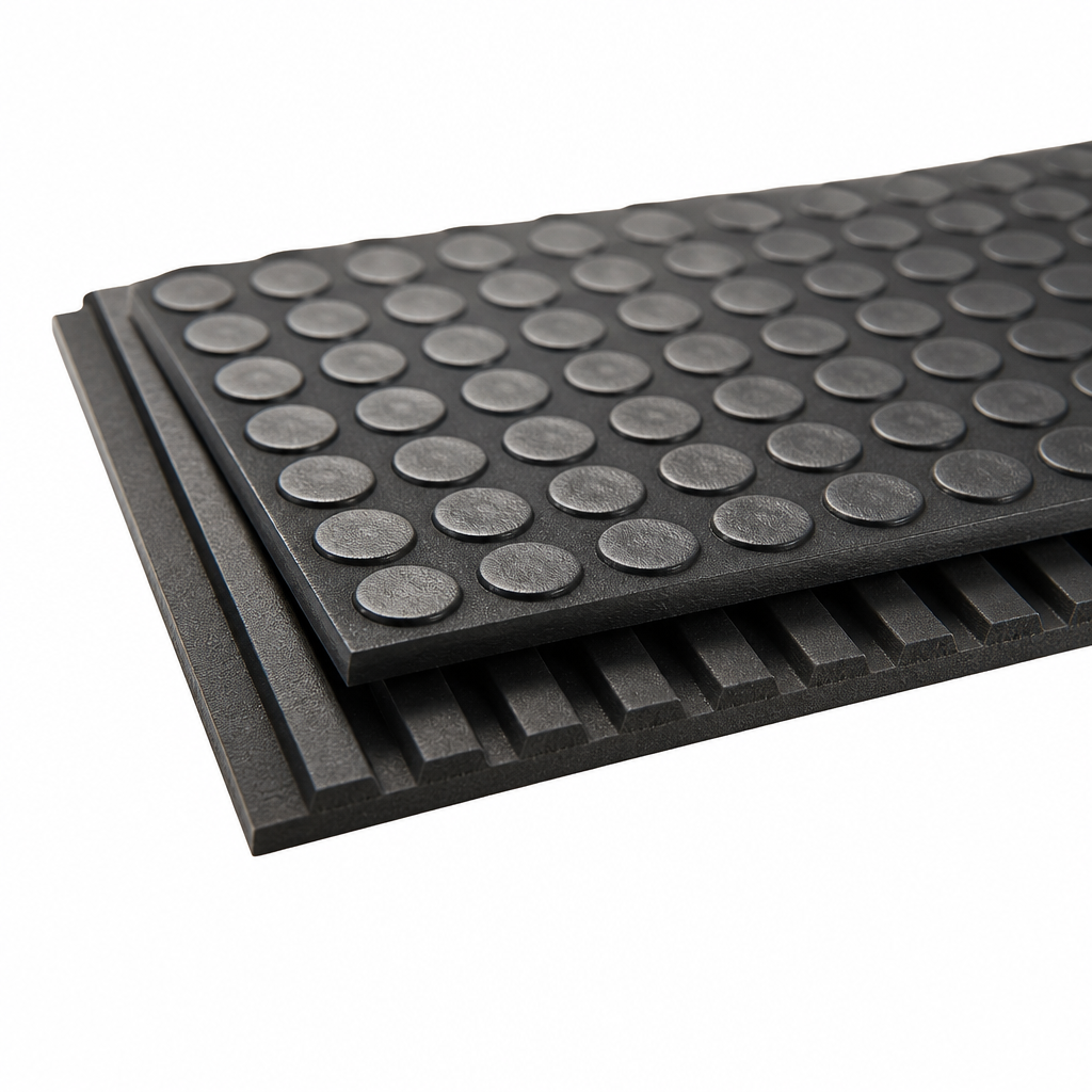 Wide Ribbed Rubber Matting 3mm to 6mm thick for Gym flooring & safety matting