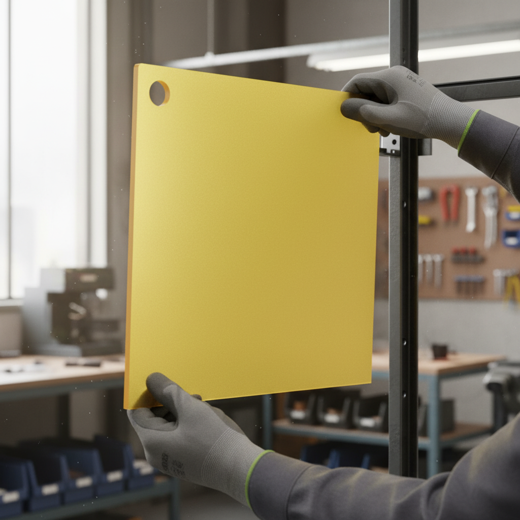 Premium Acrylic Sheet in Saffron Yellow with Excellent Durability and Surface Hardness for Interior Design and Signage Applications