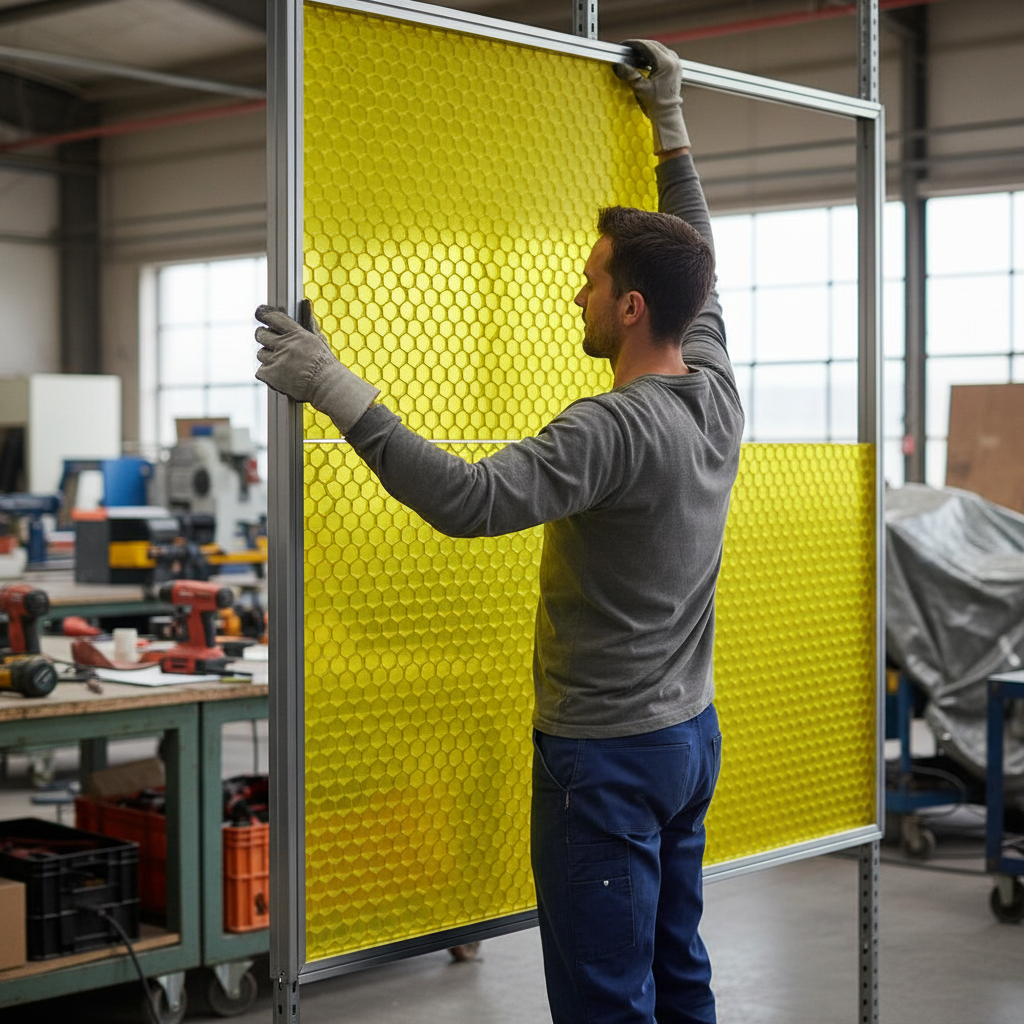 Premium Honeycomb Composite Sheet with PETG Finish in Yellow - Lightweight, Impact Resistant, and Versatile for Indoor Applications