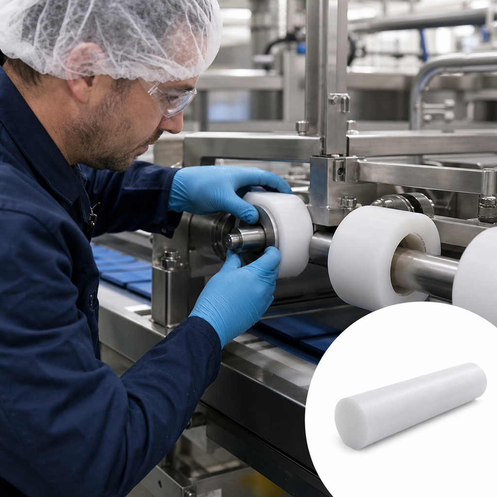 Ultra-High Molecular Weight Polyethylene Rod for Food Processing 20mm to 200mm diameter
