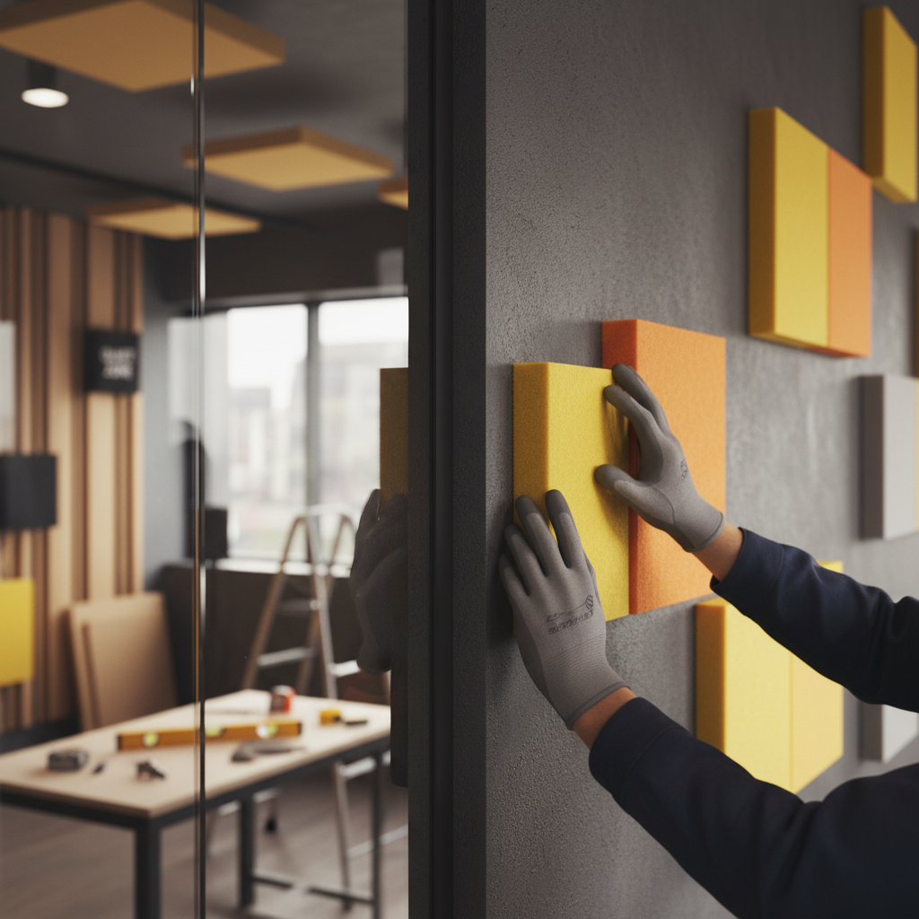 Premium PET Felt Acoustic Panel in Lemon Punch - Eco-Friendly, Fire Retardant, and Customizable for Superior Sound Absorption