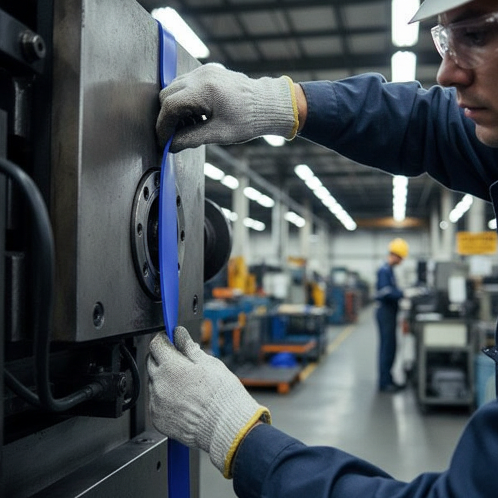 Premium Silicone Rubber Strip 60° Shore Hardness - Durable Blue Weather-Resistant Material for Versatile Applications