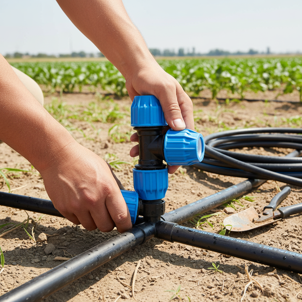 Premium 90° Compression Tee Fitting for Polyethylene and PPR Pipes - Ideal for Irrigation, Water Distribution, and Fire-Fighting Systems