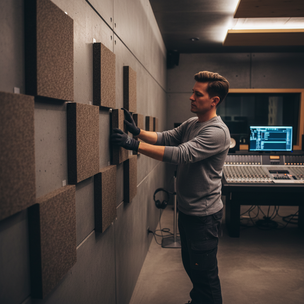 Premium PET Felt Acoustic Panel in Chocolate Brown - Eco-Friendly, High-Performance Sound Absorption for Office and Studio Use