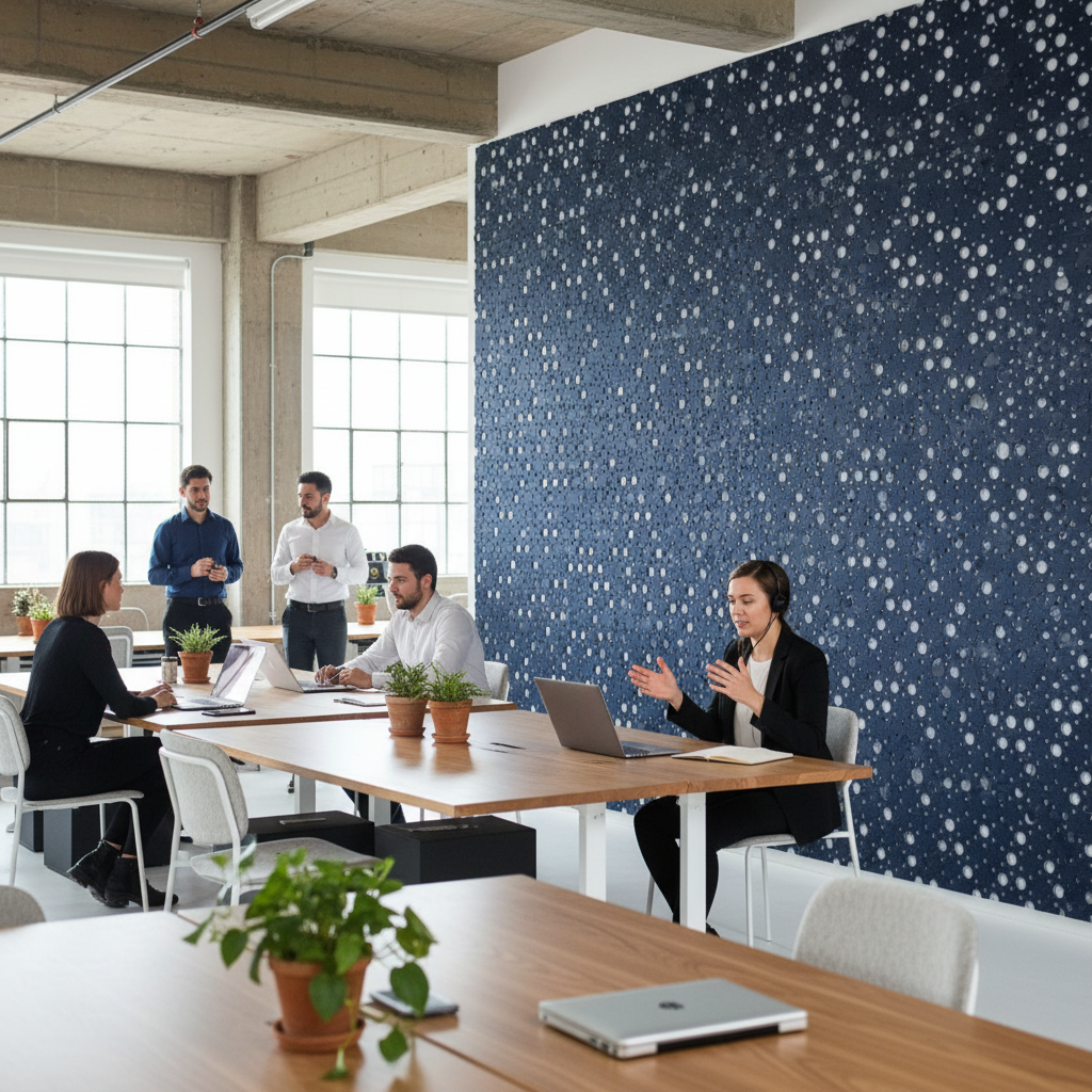 Premium 100% Recycled PET Felt Acoustic Panel ''Dots'' 9mm - Sustainable Sound Absorption Solution for Enhanced Acoustics