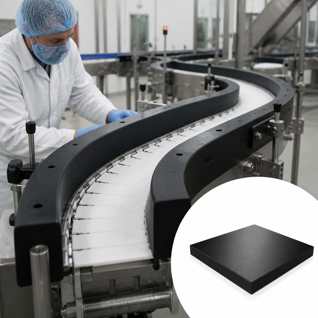 Ultra-High Molecular Weight Polyethylene Black Sheet for Food Processing 50mm to 80mm thick