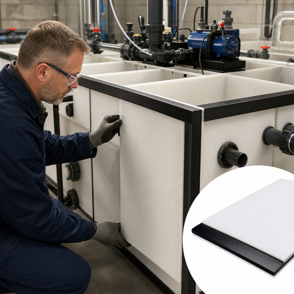 Polypropylene Copolymer Natural (milky-white) / Black Sheet 1mm to 2mm thick for Chemical tanks & packaging