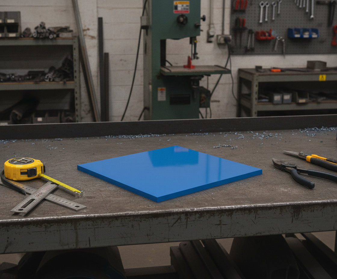 PE500 Blue Plastic Sheet - 10mm To 25mm Thick