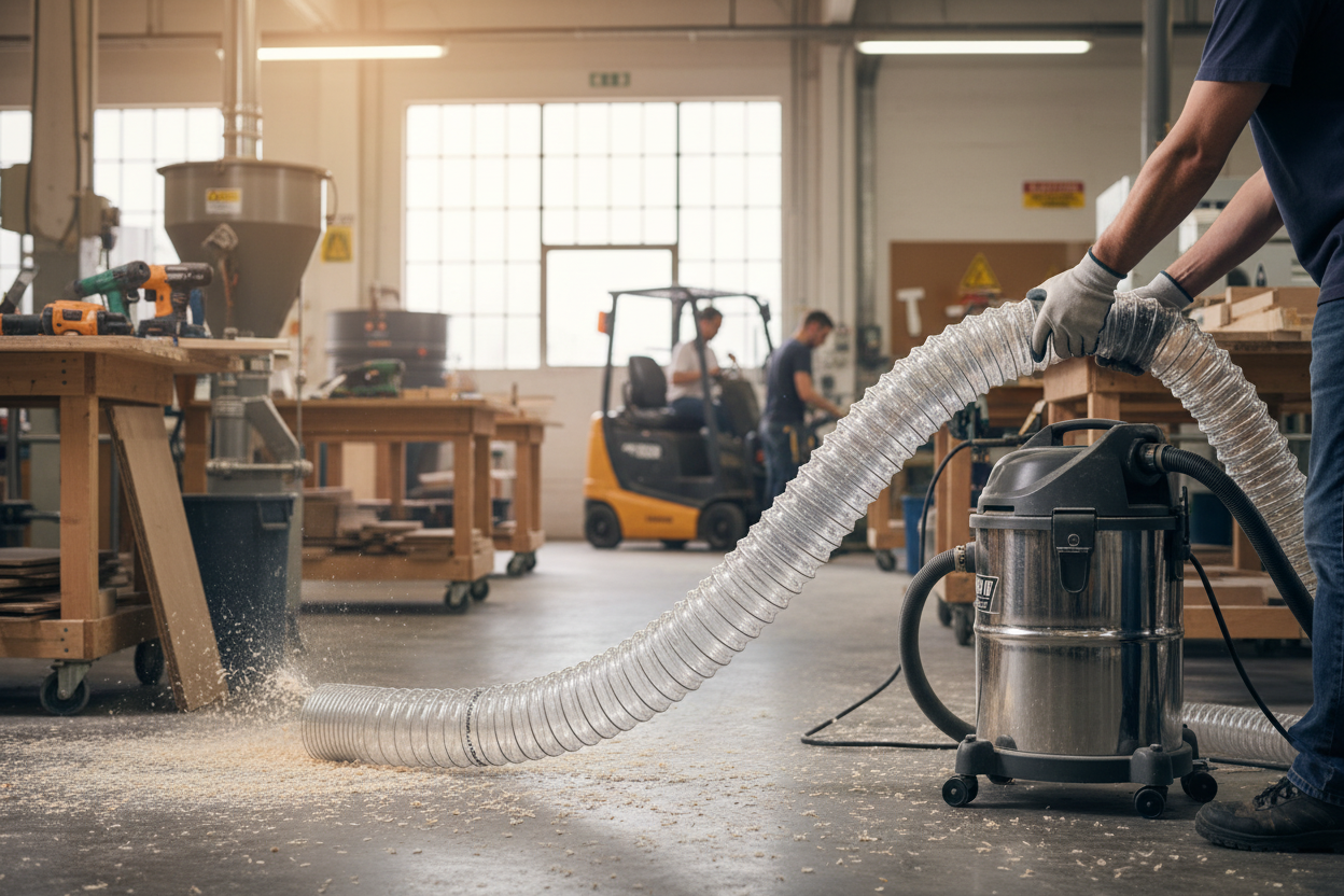 Premium Compact Polyurethane Hose with Steel Spiral for Dust and Abrasive Material Transport - Flexible and Durable Design